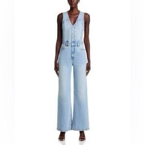 Pistola Women's Fitted Light Blue Denim Jumpsuit/Overalls MEDIUM